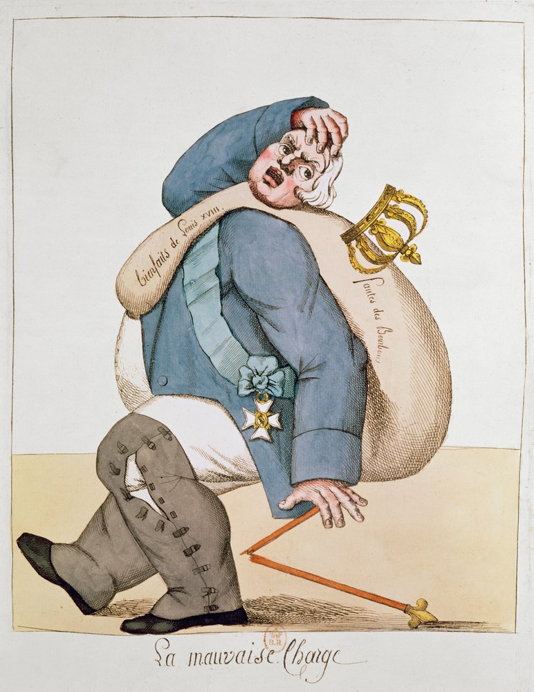 ルイ18世（1755-1824）の風刺画、1815年